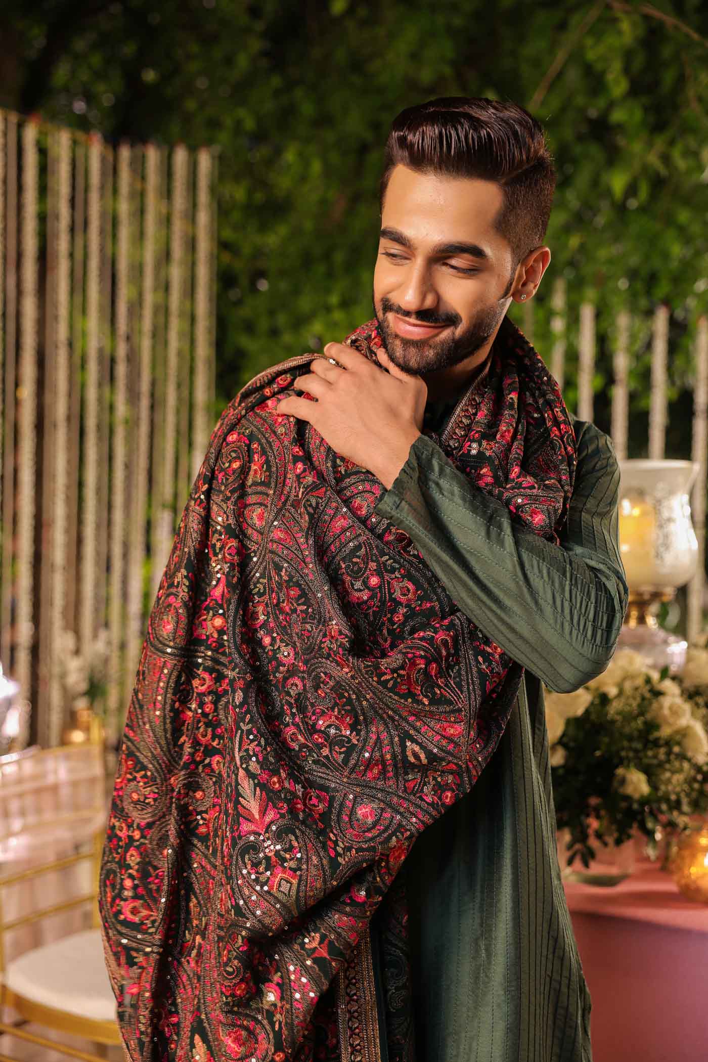 Red Heavy Embroidery Dupatta